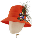 The Voss Derby II (Orange) - hat designed by LD Carey Designs - Rent The Races  - 4